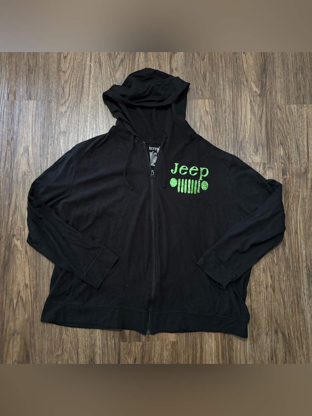 Terra & Sky Jeep Jeepsy Soul Black Full Zip Graphic Hoodie 2XL